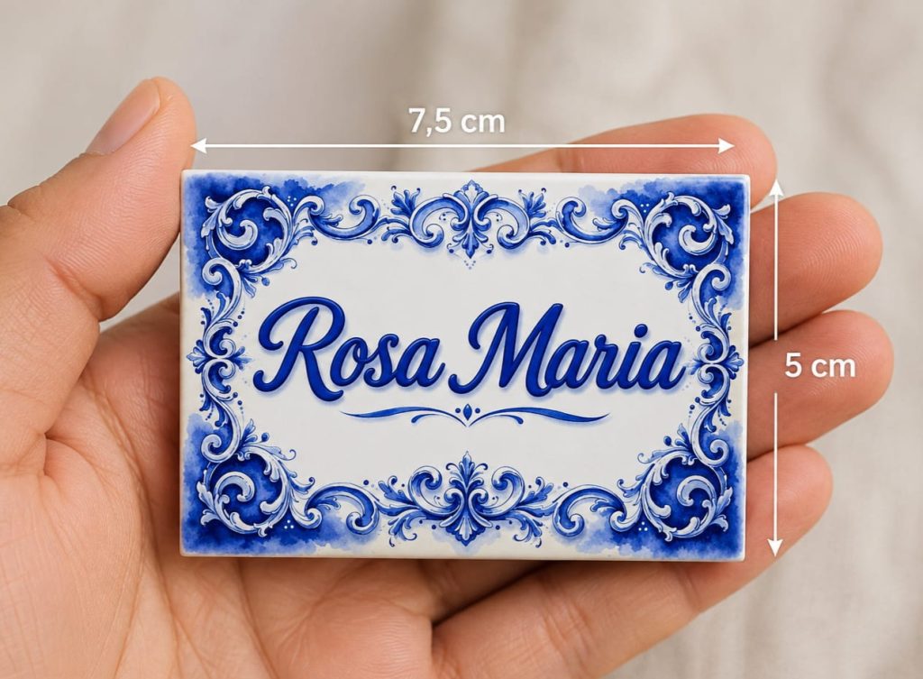 Nomes em azulejos cerâmicos magnéticos
