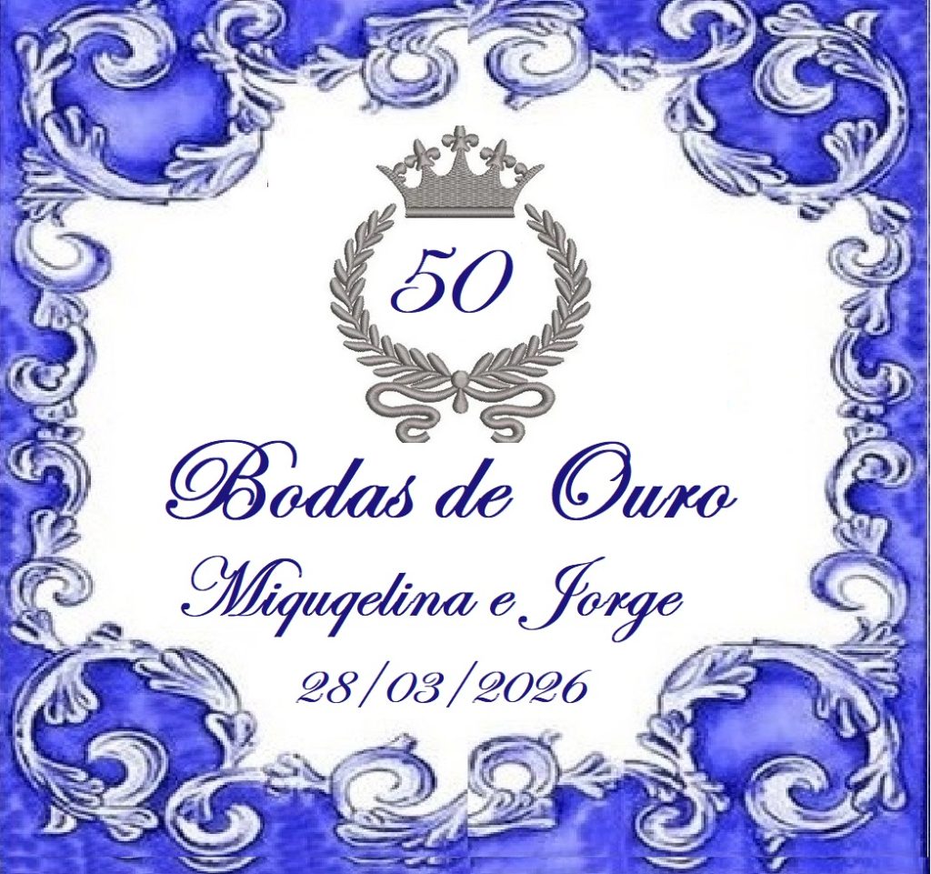 Bodas de ouro azulejos cer}amicos